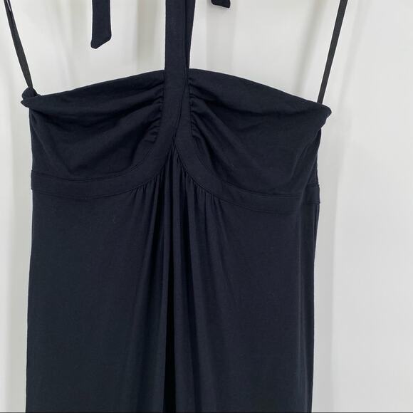 Bella James black halter dress with ruffle fringe bottom size large - Picture 6 of 8